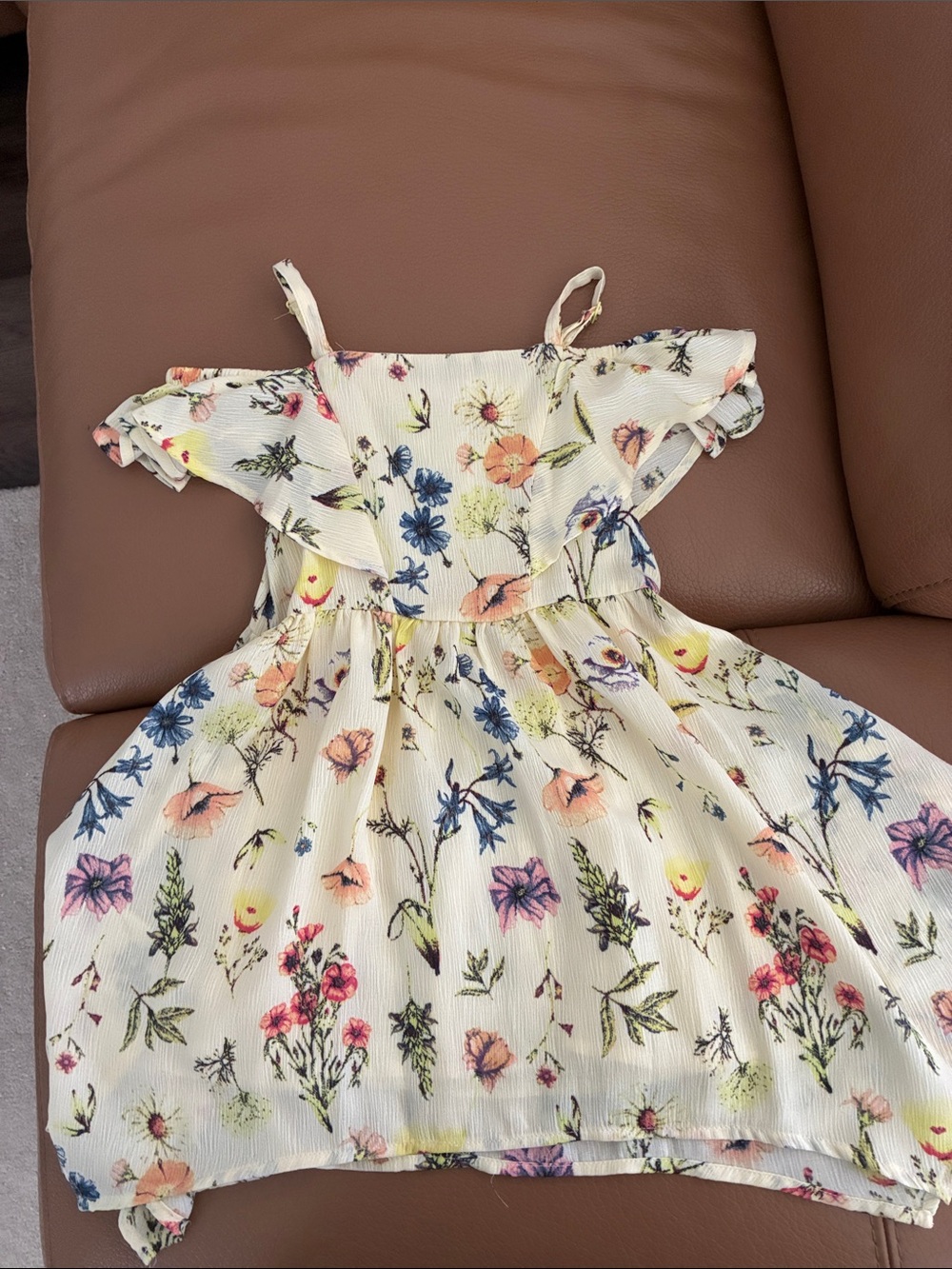 BCBG Girls' Cream Floral Sundress size 4